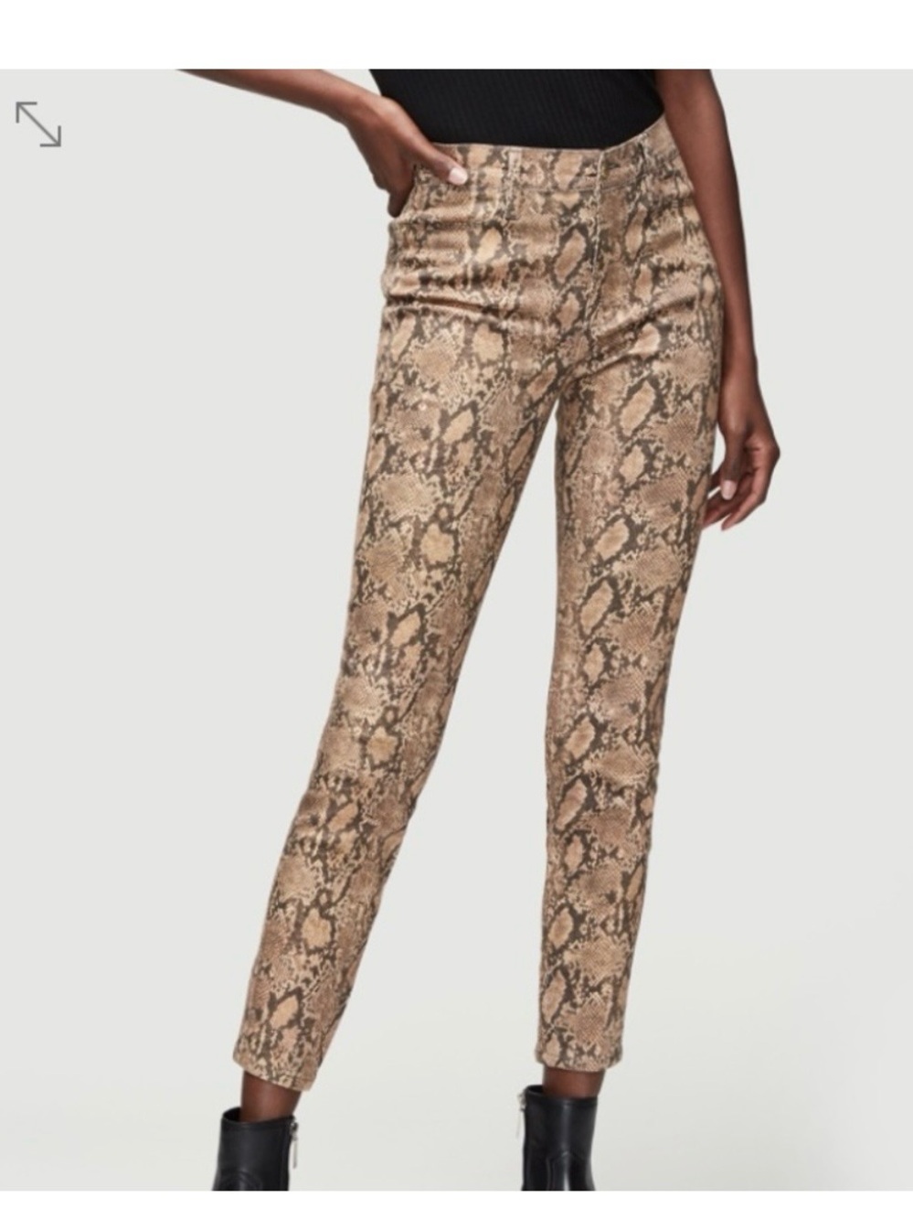 Frame Le High Skinny Crop Coated Python Jeans Size 33